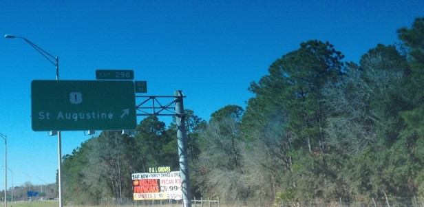 Sign for St. Augustine, FL